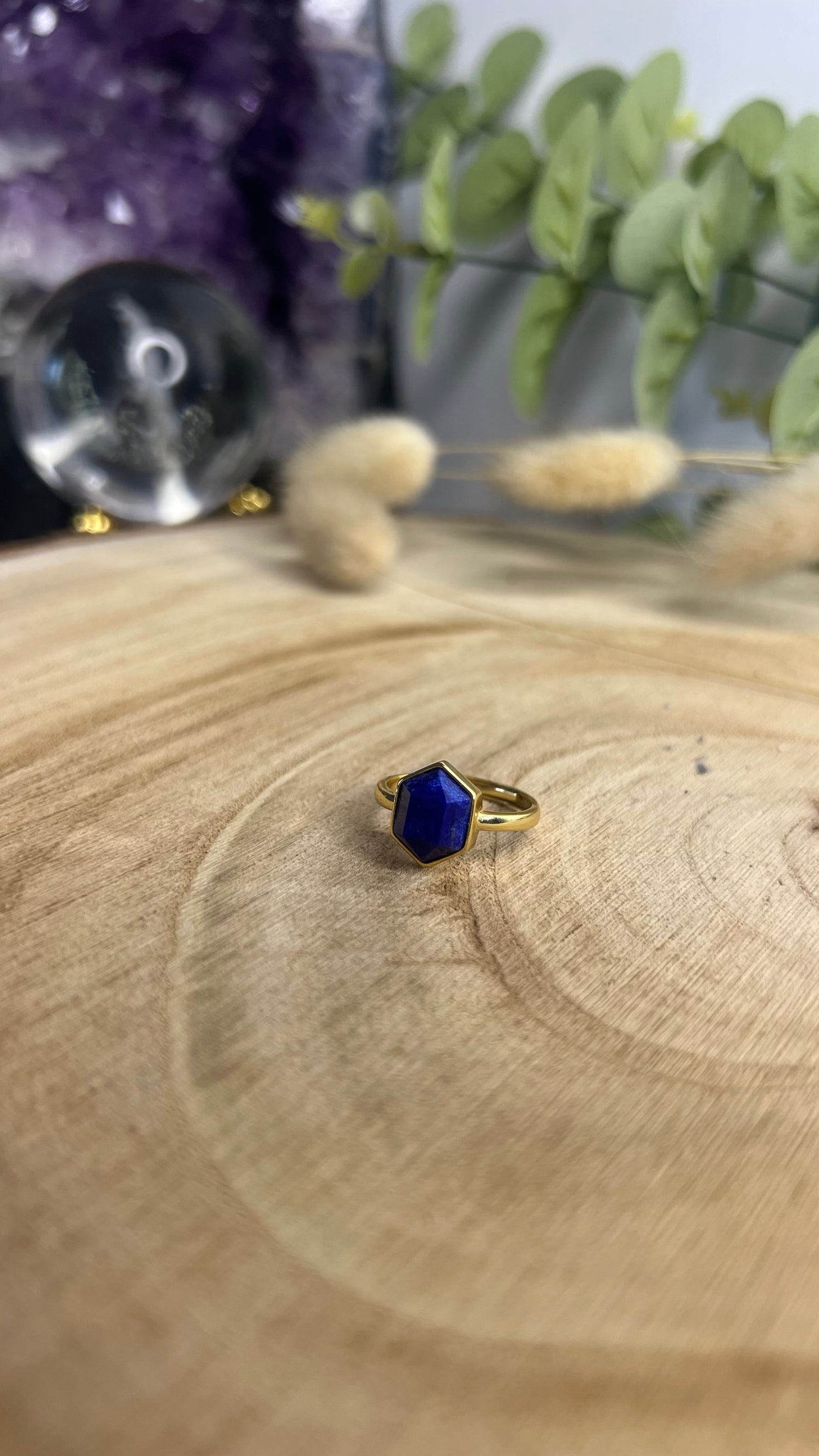 Bague Lapis-Lazuli Hexagonale