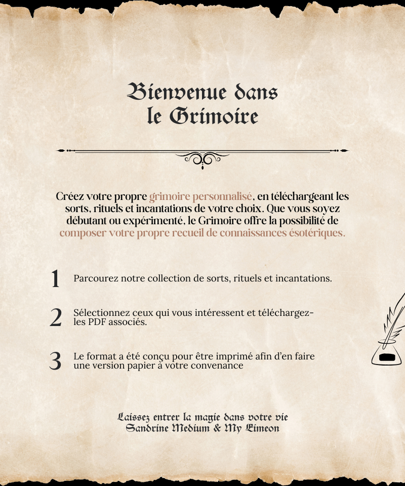 L' Autel page de grimoire offerte