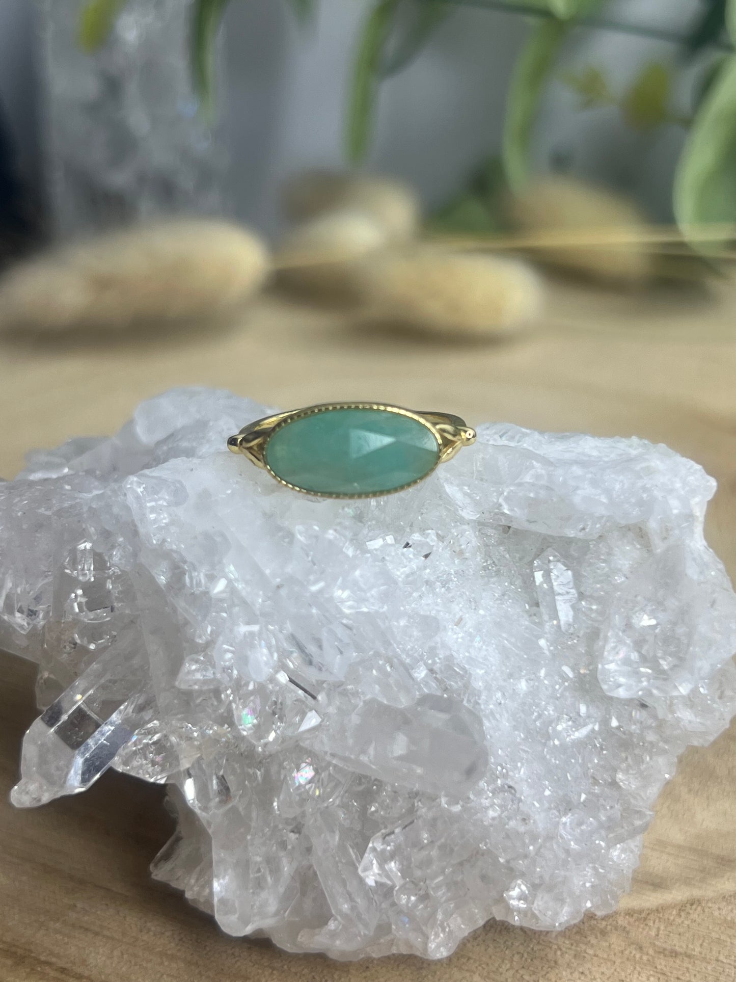 Bague Amazonite Ovale