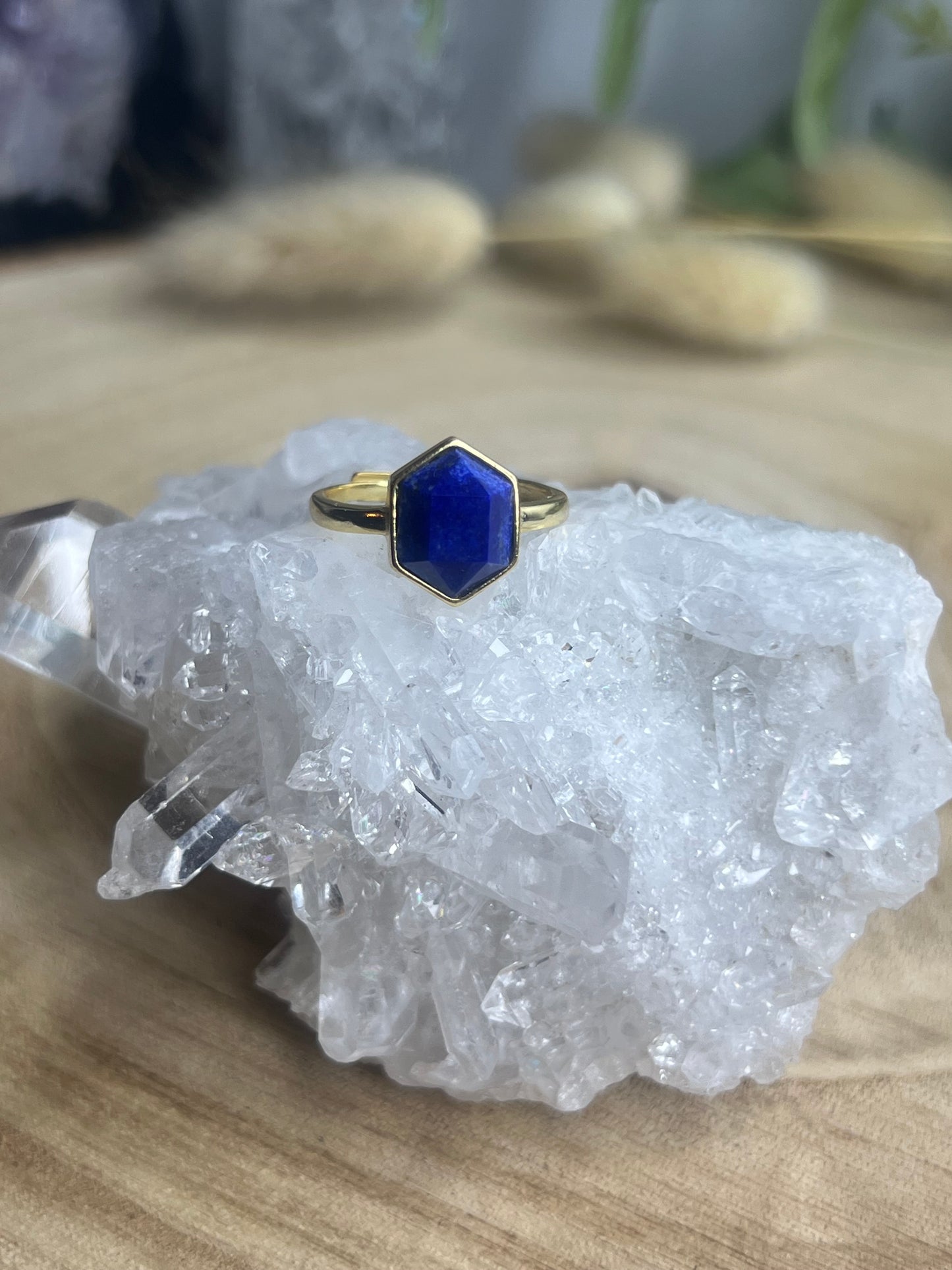 Bague Lapis-Lazuli Hexagonale